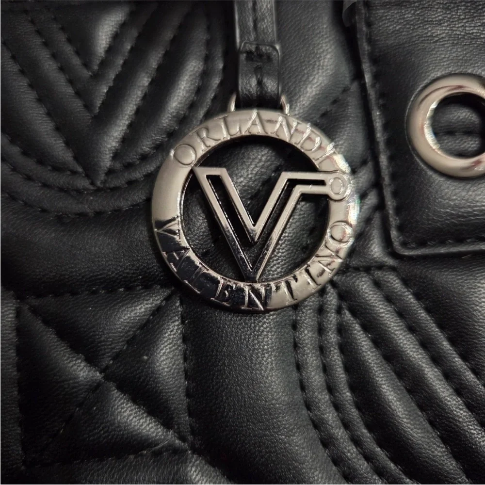 Valentino Orlandi Black Quilted Tote NWT Large one!
